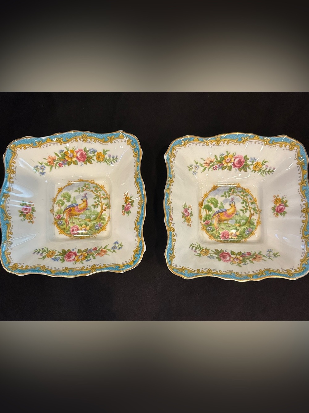 Set of Two Vintage Decorative Floral and Bird “Bon Bon” Dishes  Royal Albert - Picture 2 of 4